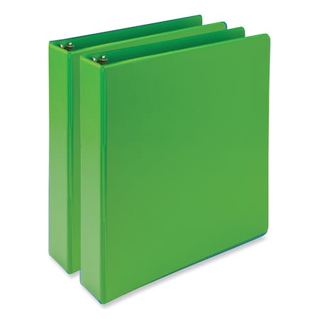 Earth's Choice Plant-Based Economy Round Ring View Binders, 3 Ring, 1.5in, 11x8.5, Lime, 2PK